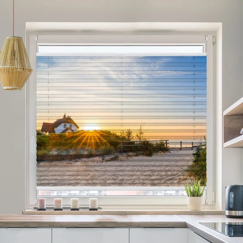 Plissee Motiv 'Heiligenhafen Meer Sonnenaufgang'