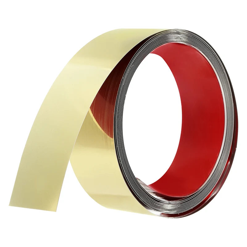 16.4ft x 1.97" Wall Molding Trim, Mirror Finish Metal Strip Trim, Gold