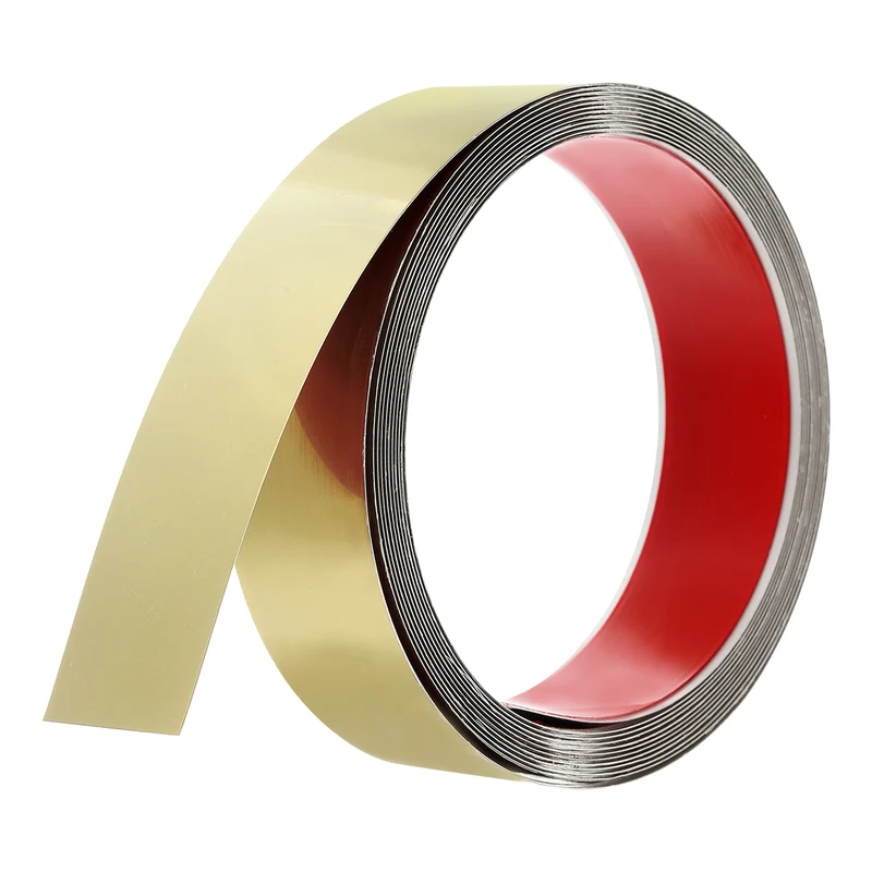 16.4ft x 1.57" Wall Molding Trim, Mirror Finish Metal Strip Trim, Gold