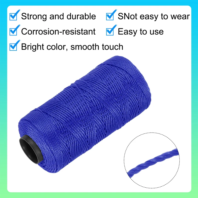 Nylon String 3 Strands Twisted Mason Line 1.5mm x 218 Yards, Dark Blue