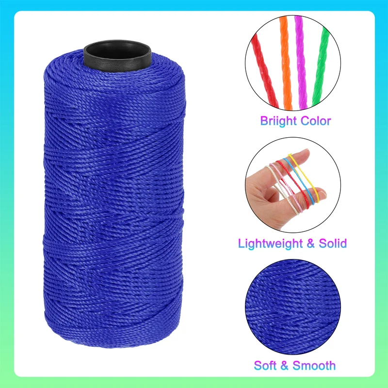 Nylon String 3 Strands Twisted Mason Line 1.5mm x 218 Yards, Dark Blue
