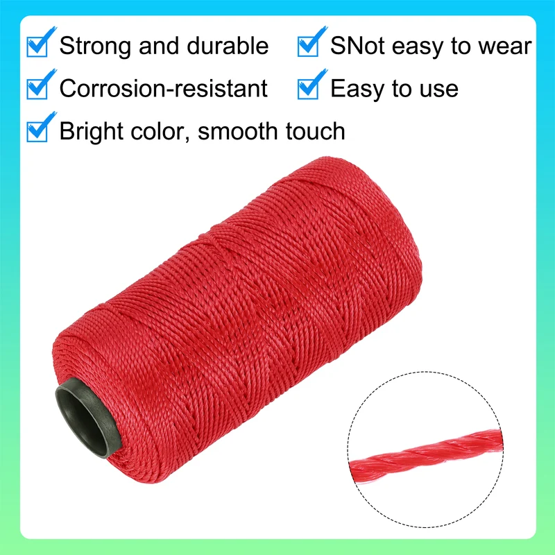Nylon String 3 Strands Twisted Mason Line 1.5mm x 218 Yards, Red