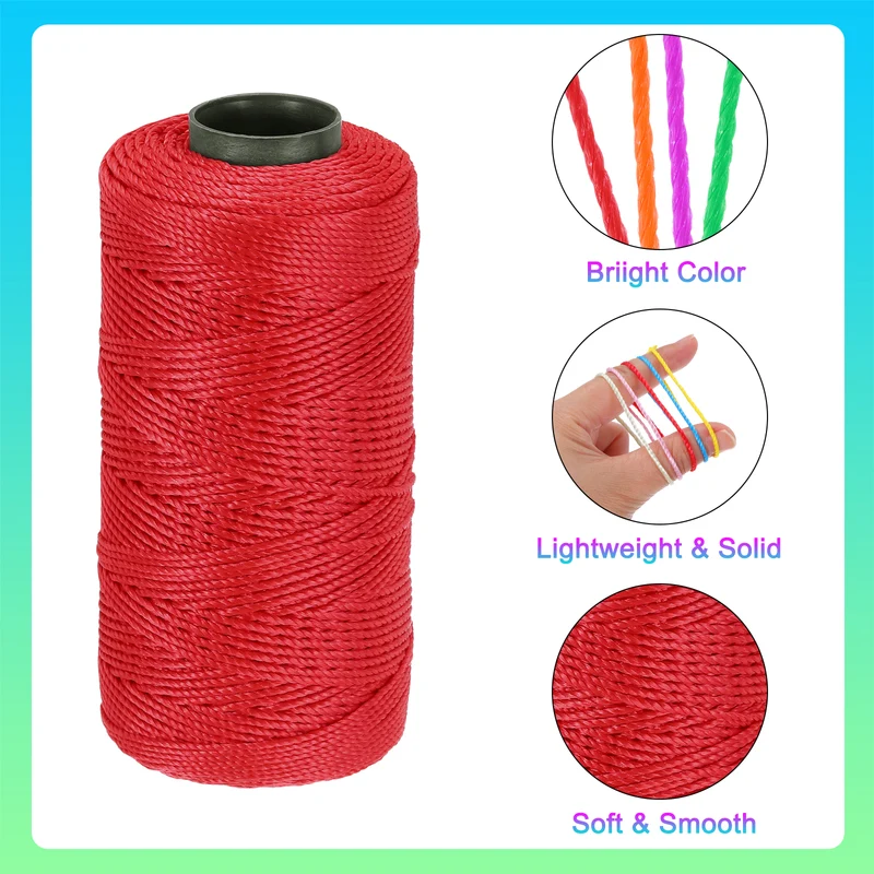 Nylon String 3 Strands Twisted Mason Line 1.5mm x 218 Yards, Red