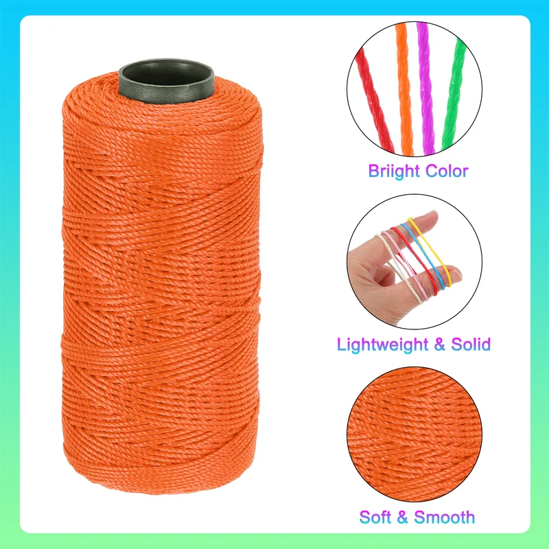 Nylon String 3 Strands Twisted Mason Line 1.5mm x 218 Yards, Orange