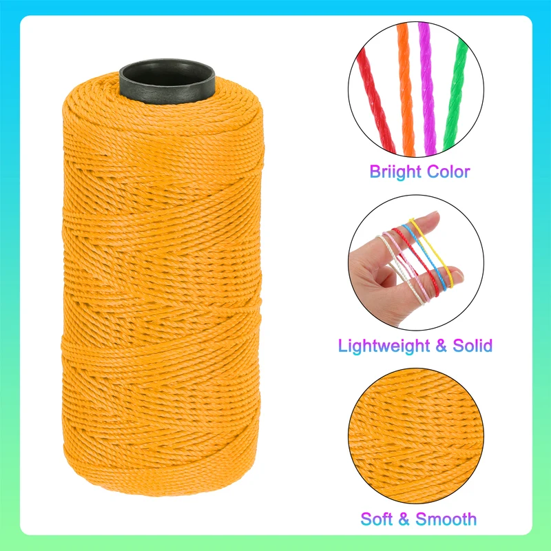 Nylon String 3 Strands Twisted Mason Line 1.5mm x 218 Yards, Golden Yellow