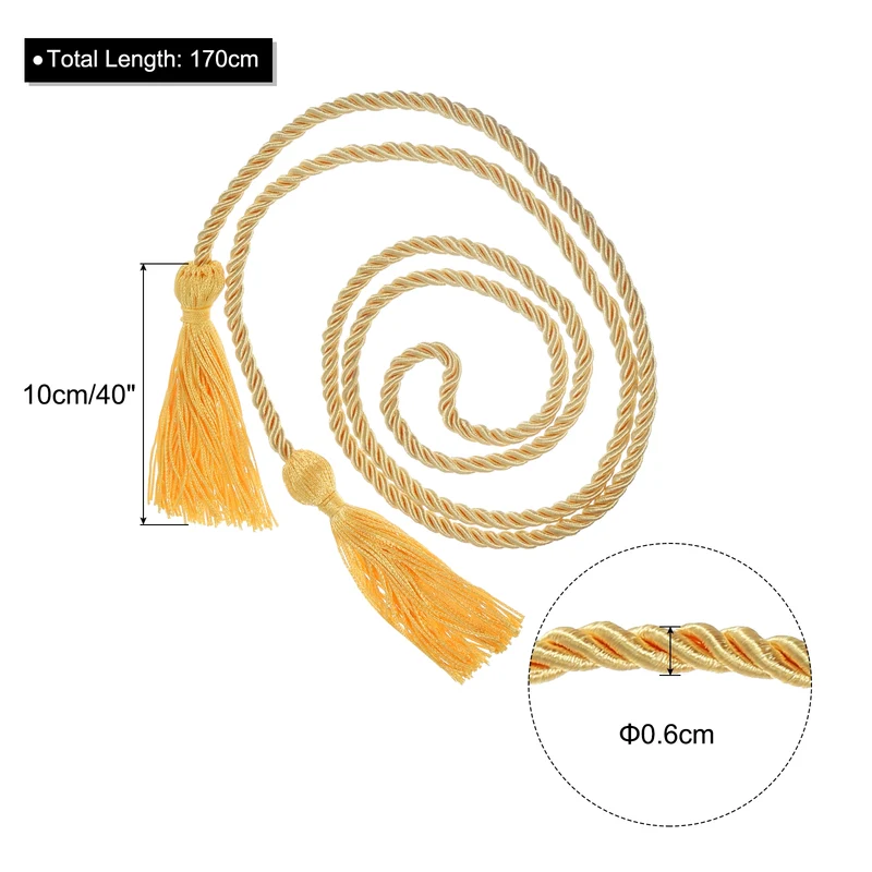 67" Graduation Honor Cord with Tassel Braided Graduation Ropes, Gold