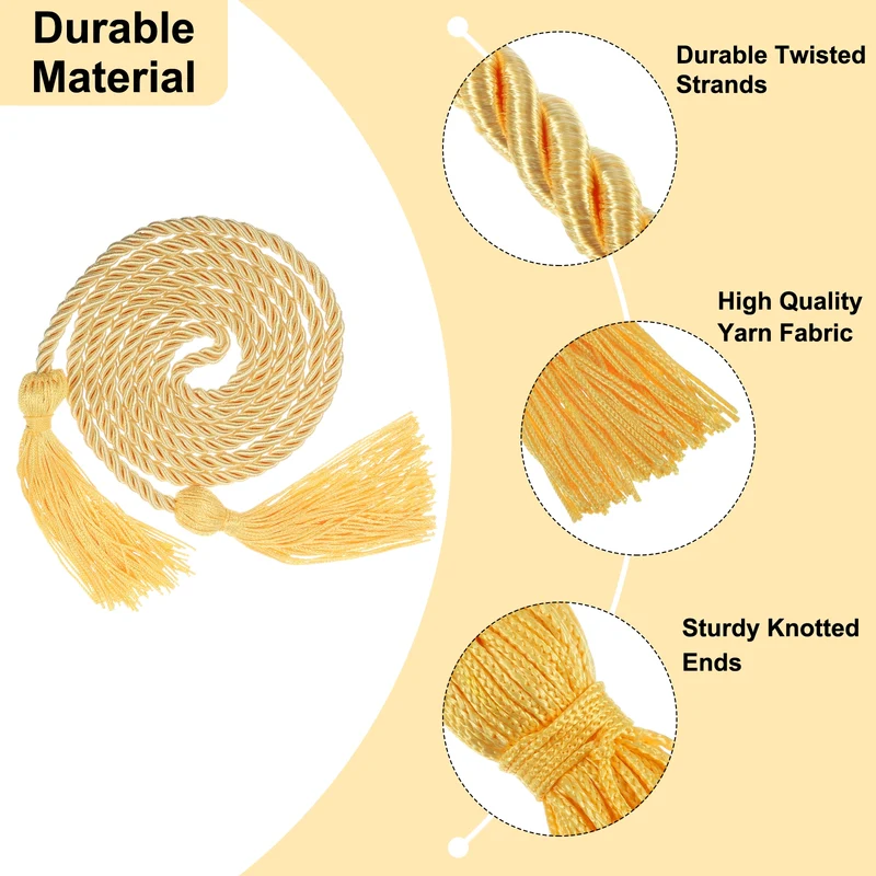 67" Graduation Honor Cord with Tassel Braided Graduation Ropes, Gold
