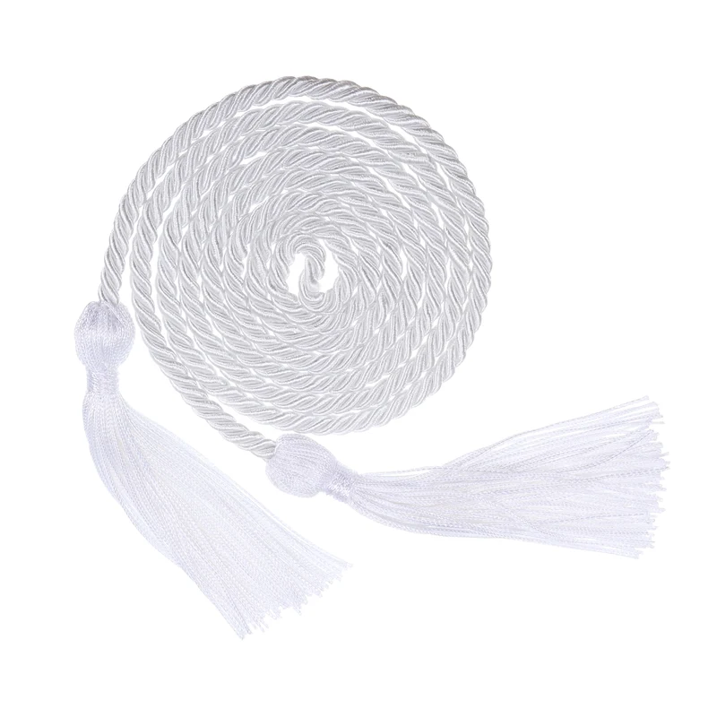 67" Graduation Honor Cord with Tassel Braided Graduation Ropes, White