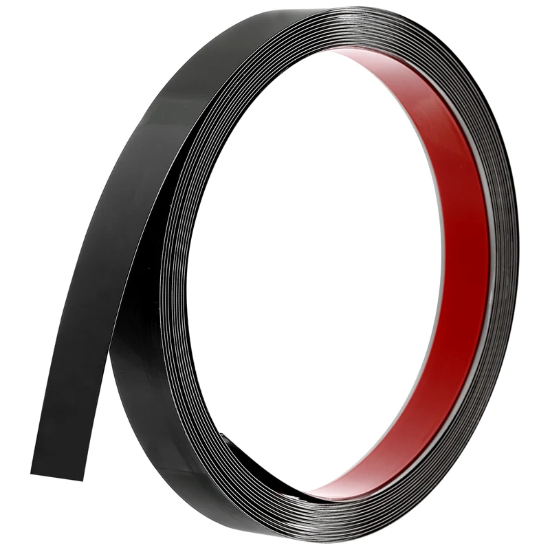 16.4ft x 0.79" Wall Molding Trim, Mirror Finish Metal Strip Trim, Black