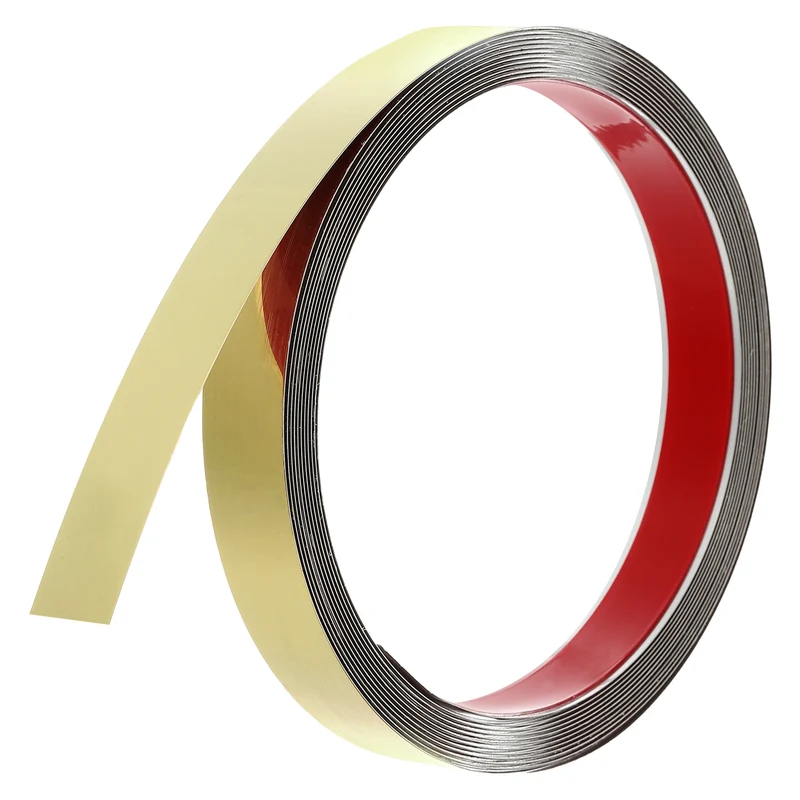 16.4ft x 0.79" Wall Molding Trim, Mirror Finish Metal Strip Trim, Gold
