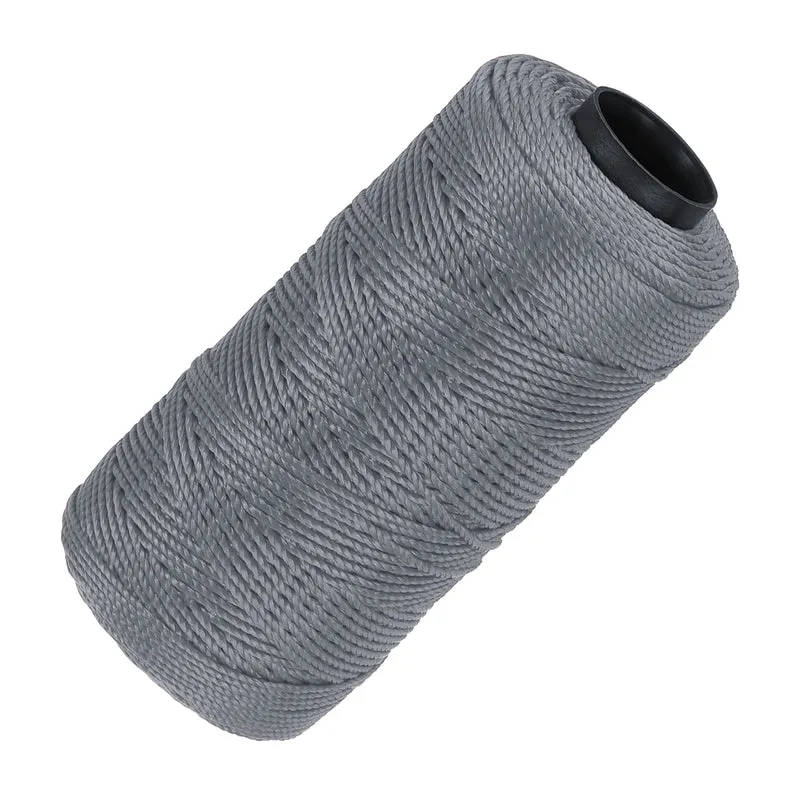 Nylon String 3 Strands Twisted Mason Line 1.5mm x 218 Yards, Dark Grey