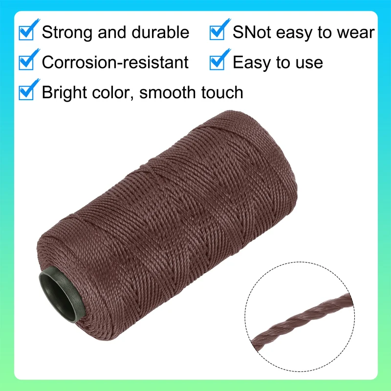 Nylon String 3 Strands Twisted Mason Line 1.5mm x 218 Yards, Coffee