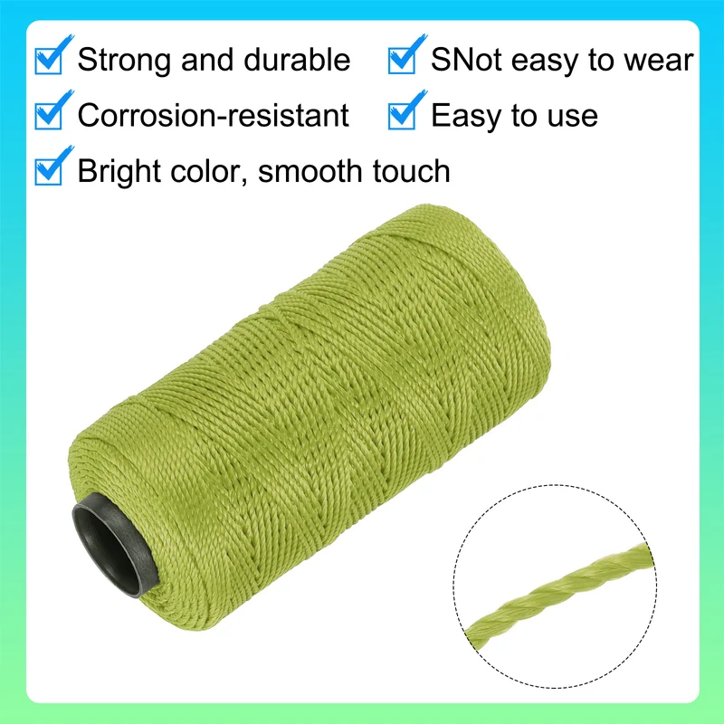 Nylon String 3 Strands Twisted Mason Line 1.5mm x 218 Yards, Army Green
