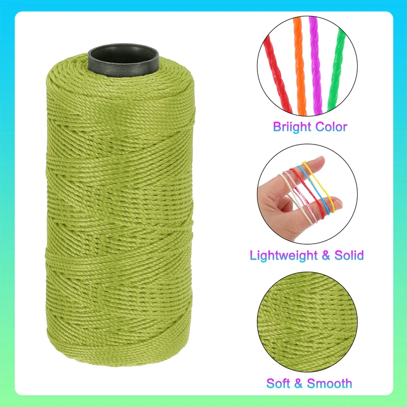 Nylon String 3 Strands Twisted Mason Line 1.5mm x 218 Yards, Army Green