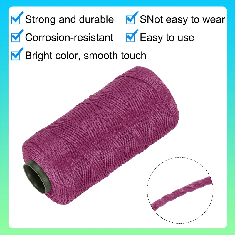 Nylon String 3 Strands Twisted Mason Line 1.5mm x 218 Yards, Dark Red
