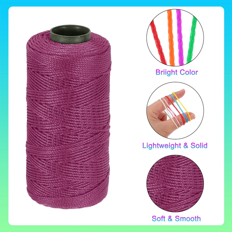 Nylon String 3 Strands Twisted Mason Line 1.5mm x 218 Yards, Dark Red