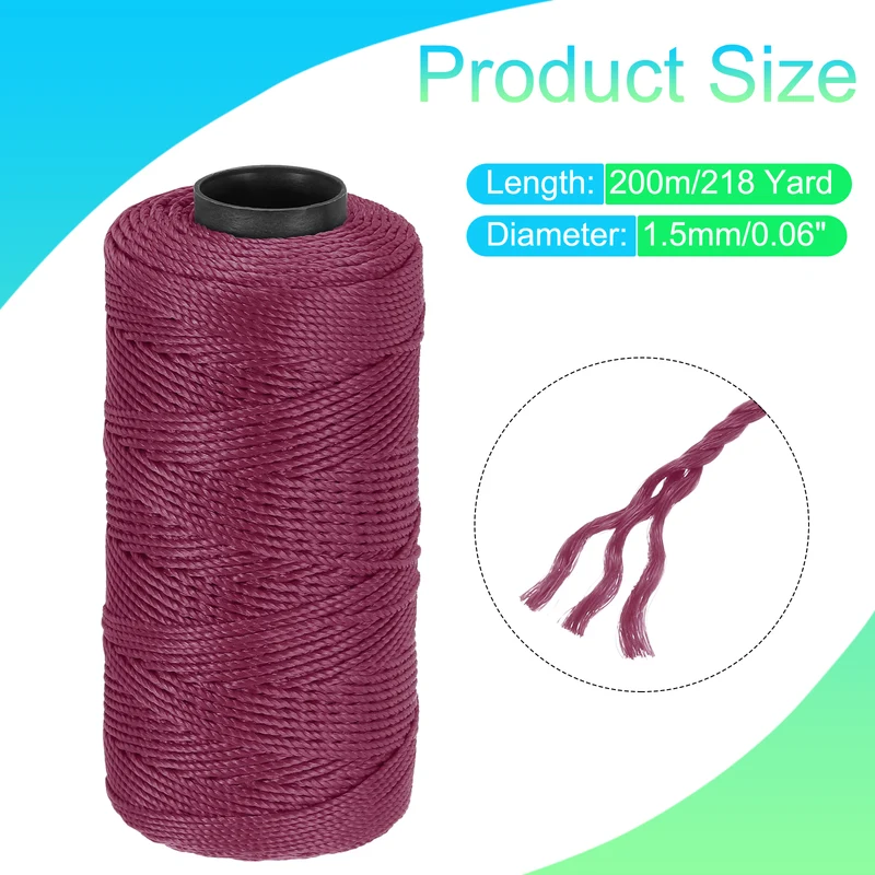 Nylon String 3 Strands Twisted Mason Line 1.5mm x 218 Yards, Skin Pink