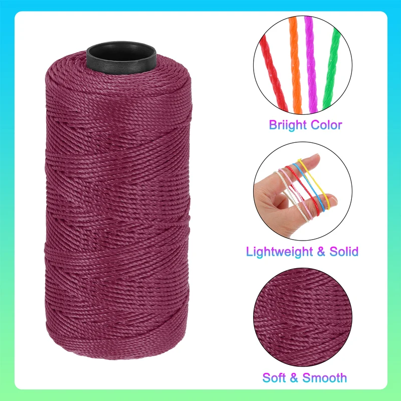 Nylon String 3 Strands Twisted Mason Line 1.5mm x 218 Yards, Skin Pink