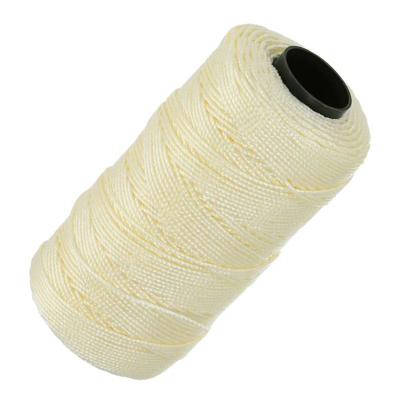 Nylon String 3 Strands Twisted Mason Line 1.5mm x 218 Yards, Creamy Yellow