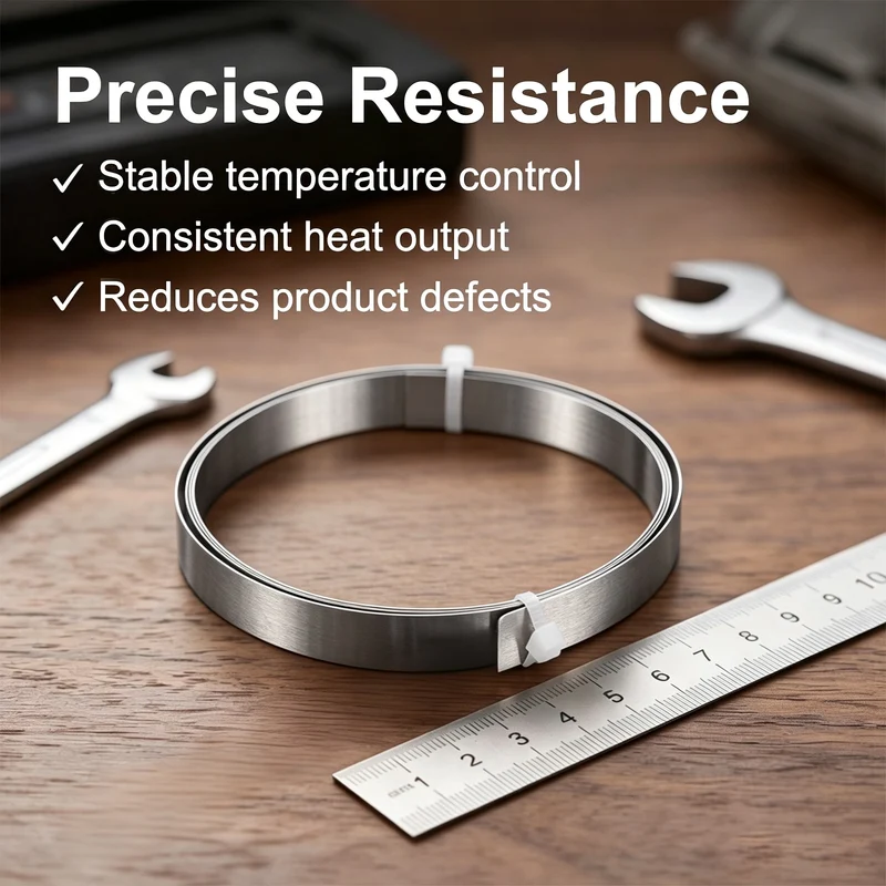 3ft Nichrome Flat Wire Ni80 Electric Resistance Wire 0.010"x0.32", for DIY