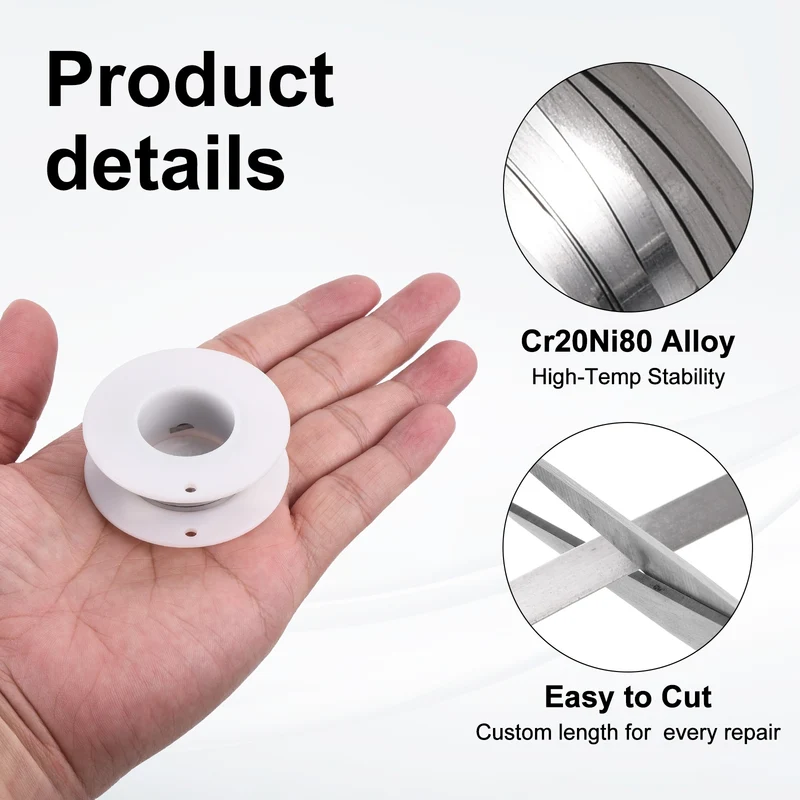 33ft Nichrome Flat Wire Ni80 Electric Resistance Wire 0.008"x0.16", for DIY