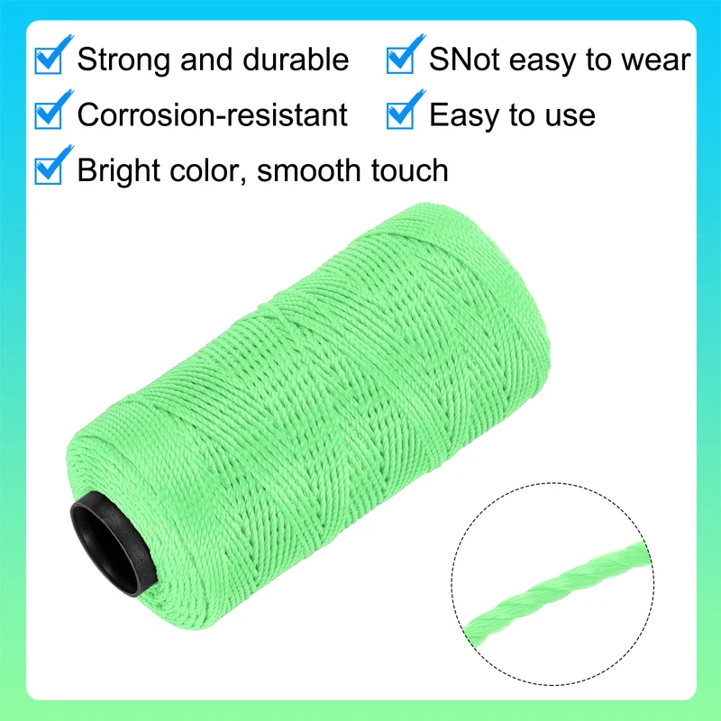 Nylon String 3 Strands Twisted Mason Line 1.5mm x 218 Yards, Light Green