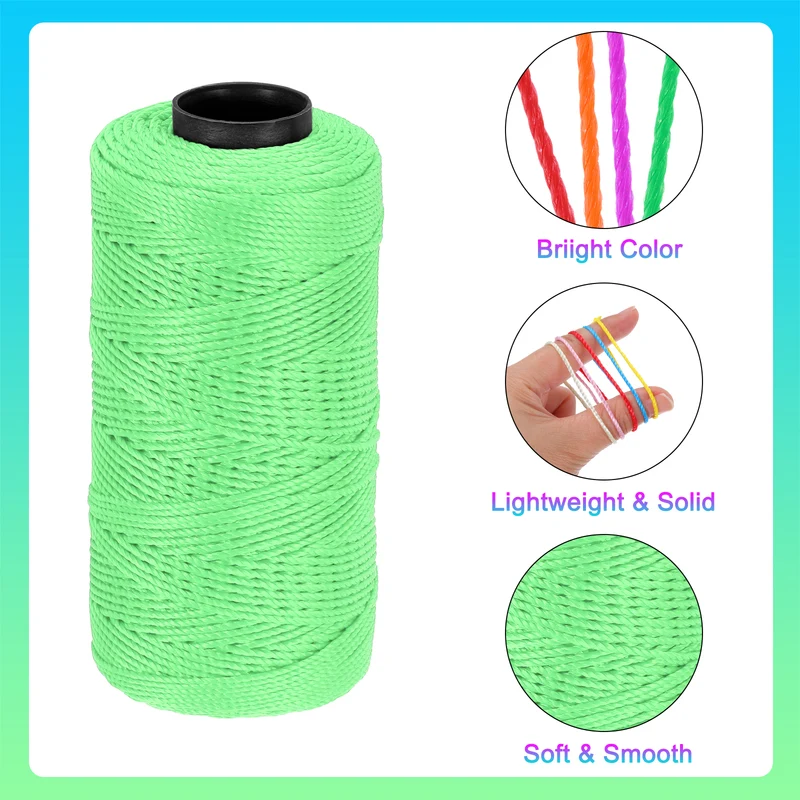 Nylon String 3 Strands Twisted Mason Line 1.5mm x 218 Yards, Light Green