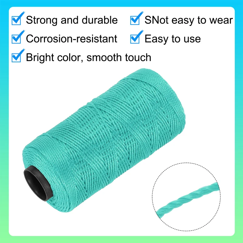 Nylon String 3 Strands Twisted Mason Line 1.5mm x 218 Yards, Deep Teal