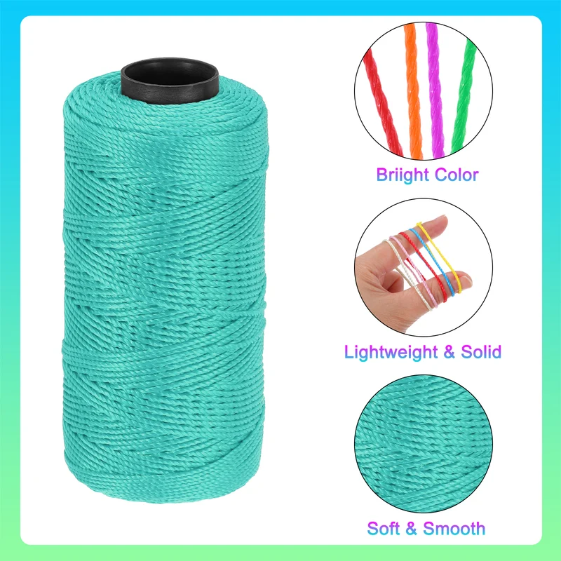 Nylon String 3 Strands Twisted Mason Line 1.5mm x 218 Yards, Deep Teal