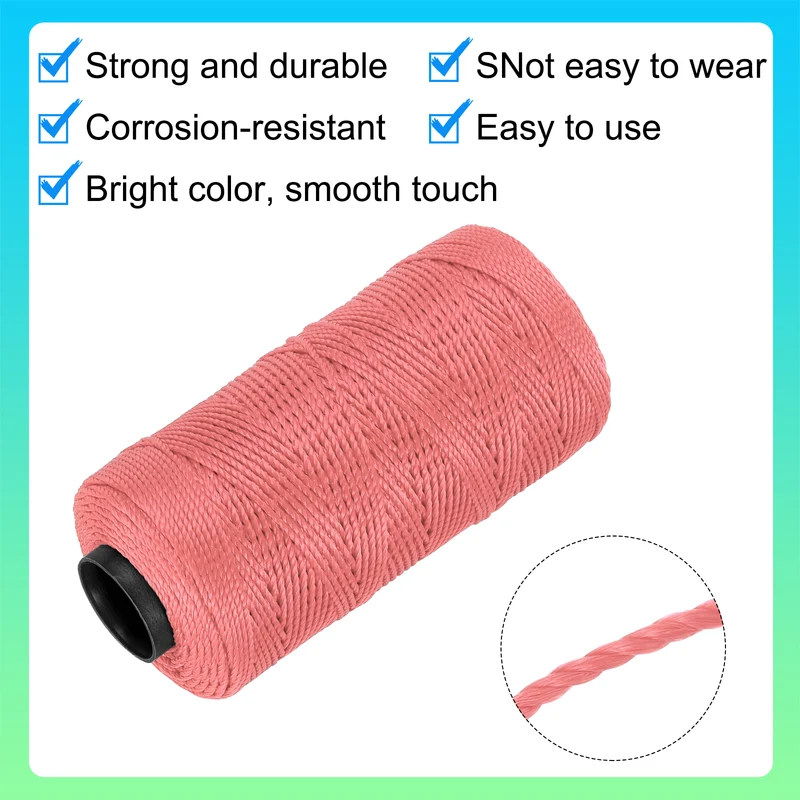 Nylon String 3 Strands Twisted Mason Line 1.5mm x 218 Yards, Dusty Pink