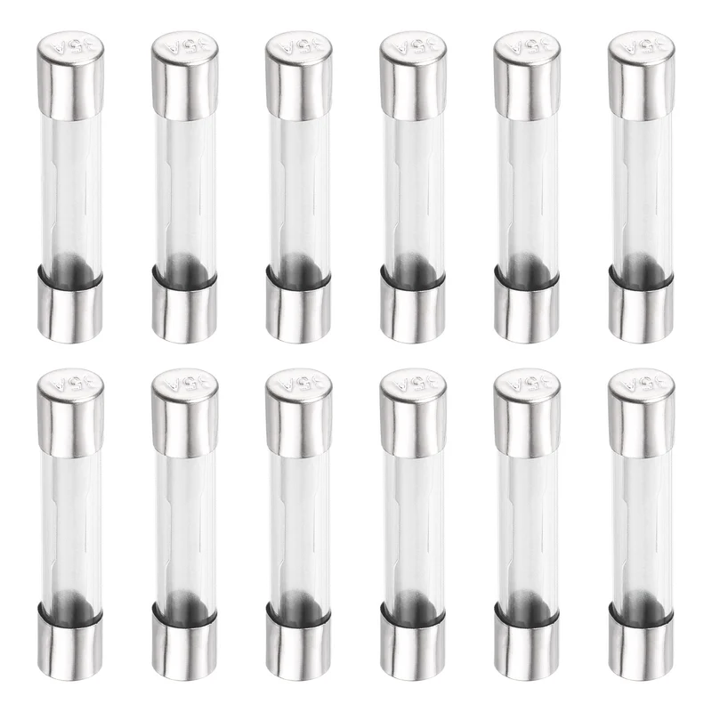 12Pcs 35A 32VDC Glass Fuse 6x32mm Slow Blow Time Delay Automotive Fuse