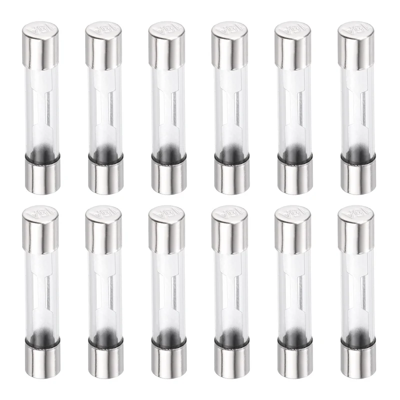 12Pcs 15A 32VDC Glass Fuse 6x32mm Slow Blow Time Delay Automotive Fuse