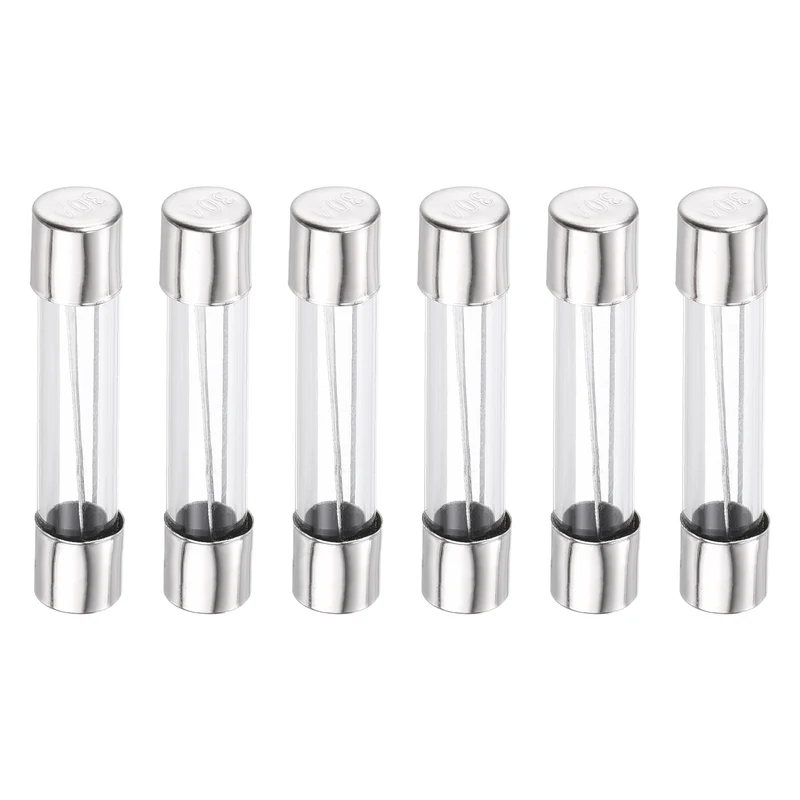 6Pcs 30A 32VDC Glass Fuse 6x32mm Slow Blow Time Delay Automotive Fuse