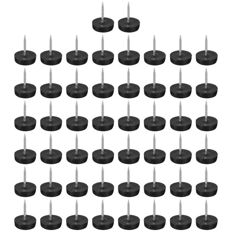 50 Pcs Nail-On Furniture Glides 13.5mm Dia Table Chair Sofa Leg Floor Protectors