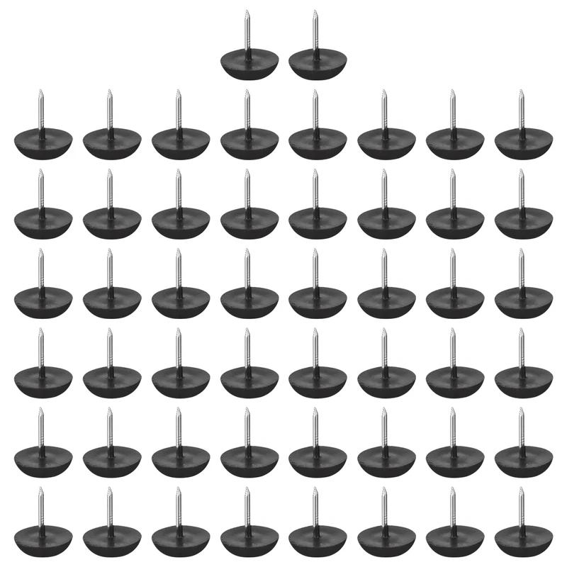 50Pcs Nail-On Furniture Glides 14.5mm Dia Table Chair Sofa Leg Floor Protector