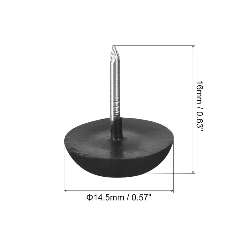 50Pcs Nail-On Furniture Glides 14.5mm Dia Table Chair Sofa Leg Floor Protector