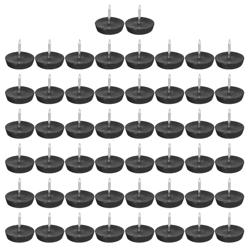 50Pcs Nail-On Furniture Glides 17mm Dia Table Chair Sofa Leg Floor Protectors