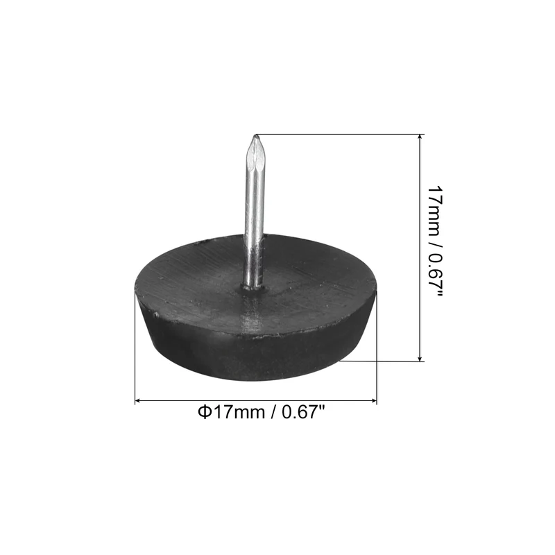 50Pcs Nail-On Furniture Glides 17mm Dia Table Chair Sofa Leg Floor Protectors
