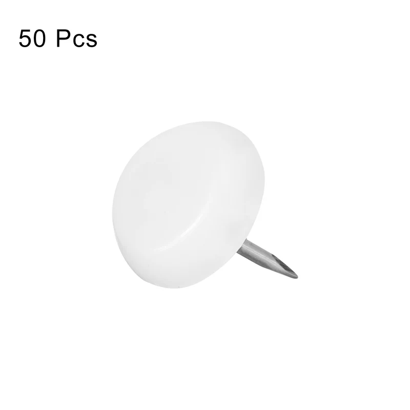 Nail-On Furniture Glides 50Pcs 13mm Dia Chair Leg Floor Protectors, White