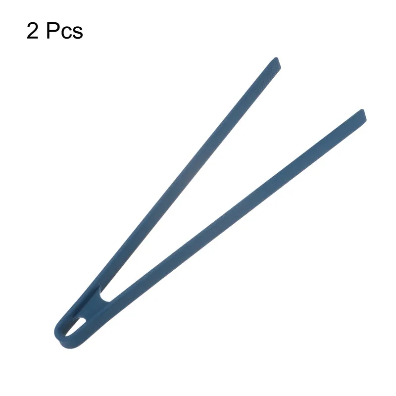 2pcs Long Aquarium Tweezers 11.42" Stainless Steel & Silicone Tools, Blue