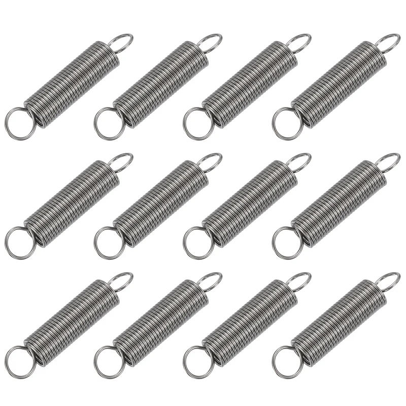 12pcs Extension Springs,0.04"x0.39"x1.97" 304 Stainless Steel Spring