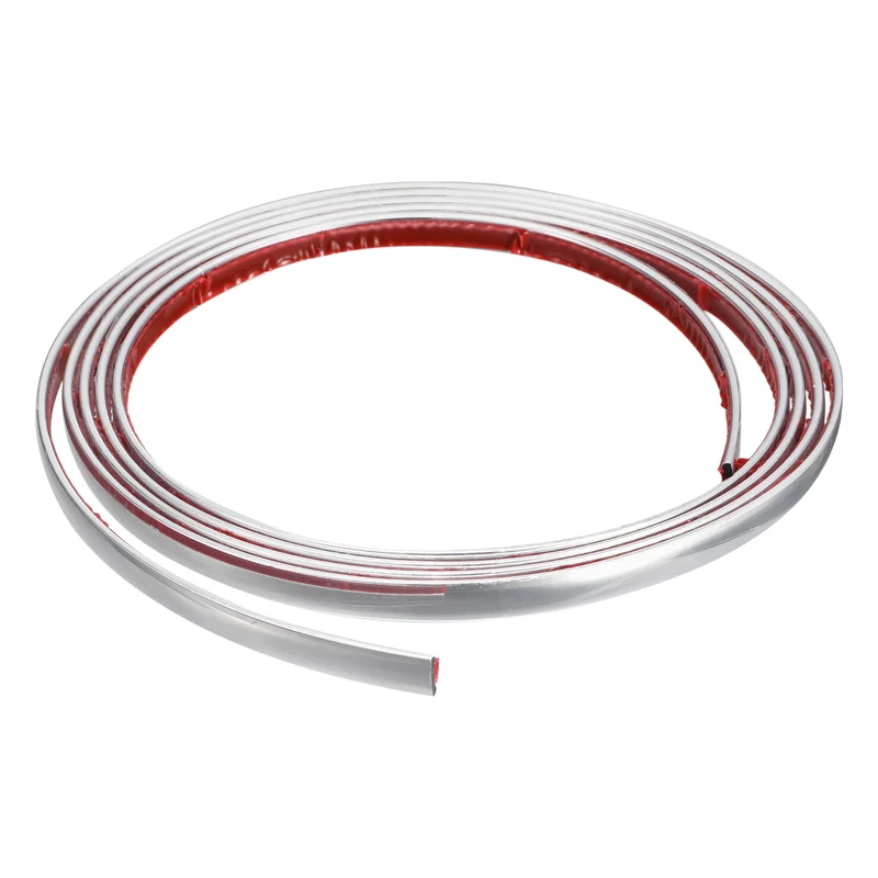 8Ft x 0.34Inch Flexible Molding Trim Self Adhesive (Bright Silver)