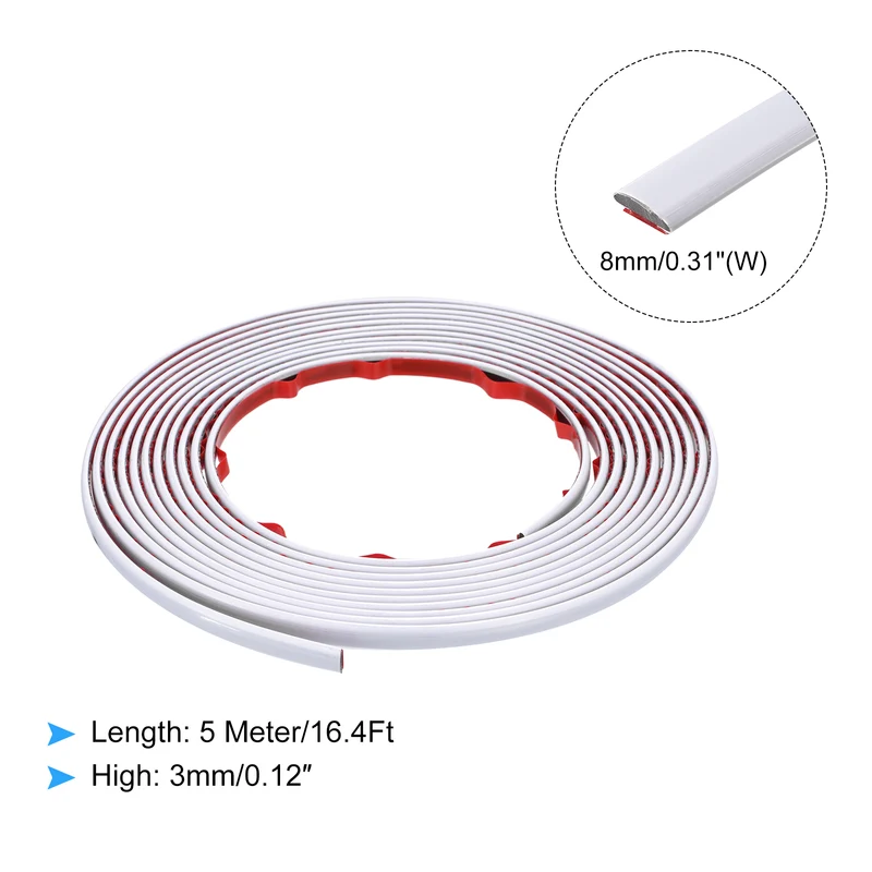 16.4Ft x 0.31Inch Flexible Molding Trim Self Adhesive (Bright White)