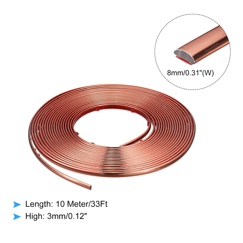 33Ft x 0.31Inch Flexible Molding Trim Self Adhesive (Rose Gold)