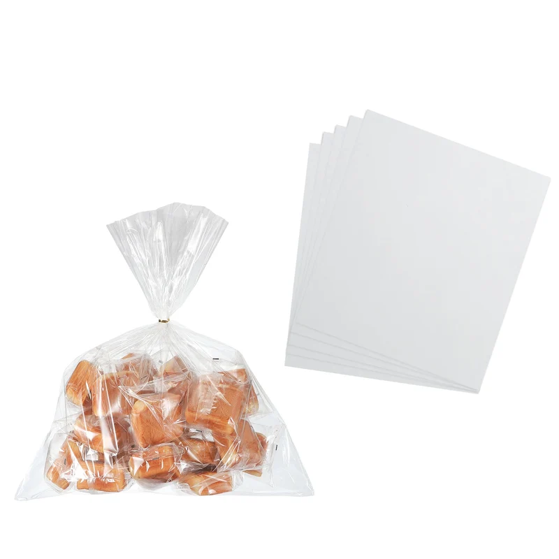 Treat Bags 5 Pcs 23.7x19.7 Inch Candy Gift Bags with Twist Ties Clear