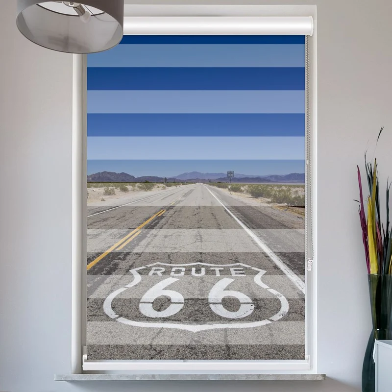 Doppelrollo mit Kassette "Route 66"