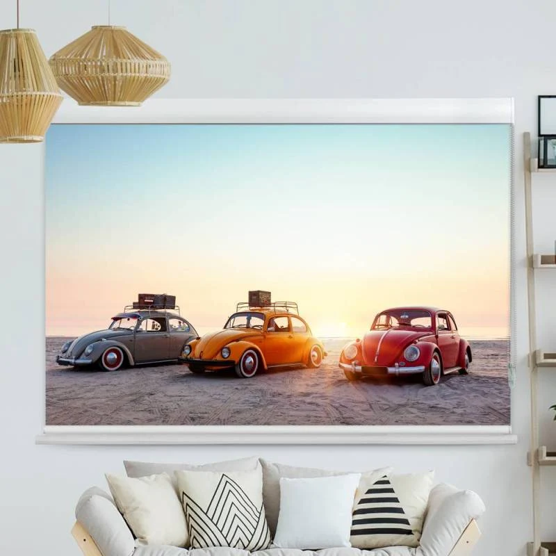 Kassettenrollo Motiv "Vw Kaefer Strand" | bis B 420 x H 420 cm