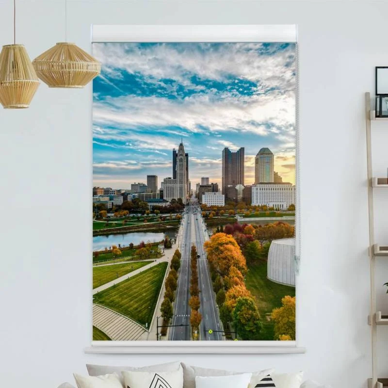 Kassettenrollo Motiv "Downtown City Skyline" | bis B 420 x H 420 cm