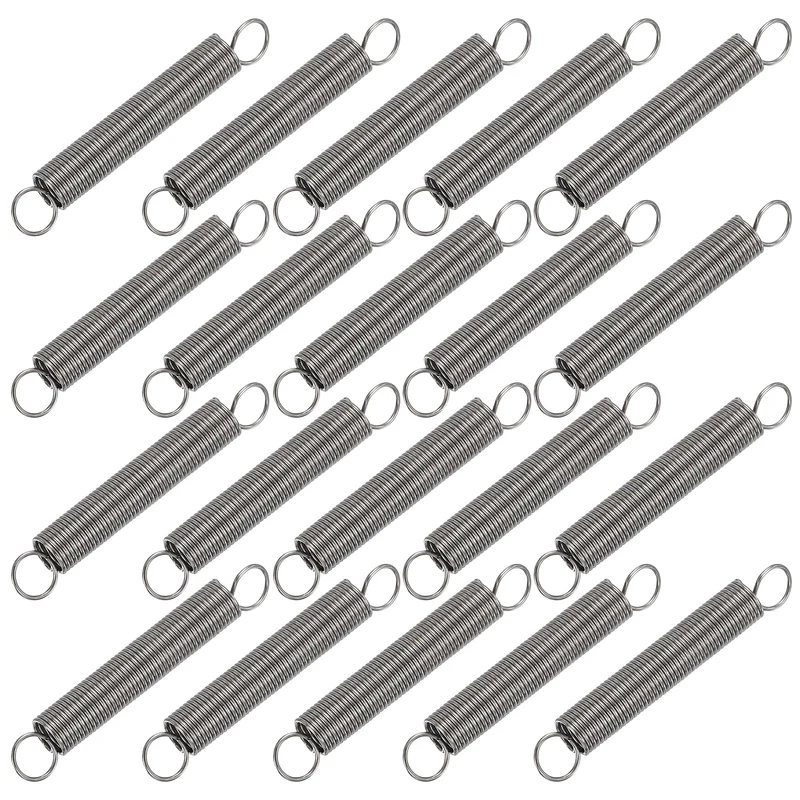 20pcs Extension Springs,0.02"x0.2"x1.38" 304 Stainless Steel Spring