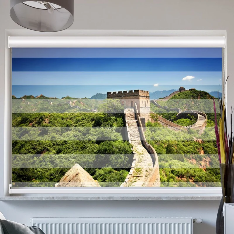 Doppelrollo mit Kassette "Chinesische Mauer"